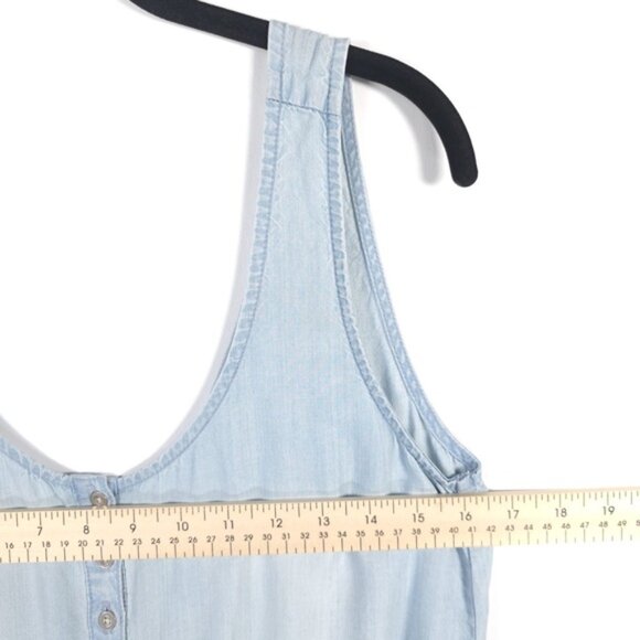 Cloth & Stone‎ Deep Surplice Back Blue Chambray Jumpsuit TENCEL 06609-670 SMALL - Picture 10 of 14